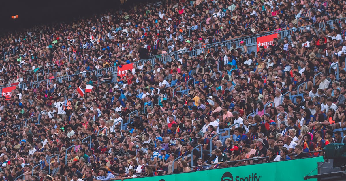 A packed stadium with enthusiastic fans cheering, showcasing diverse spectators.