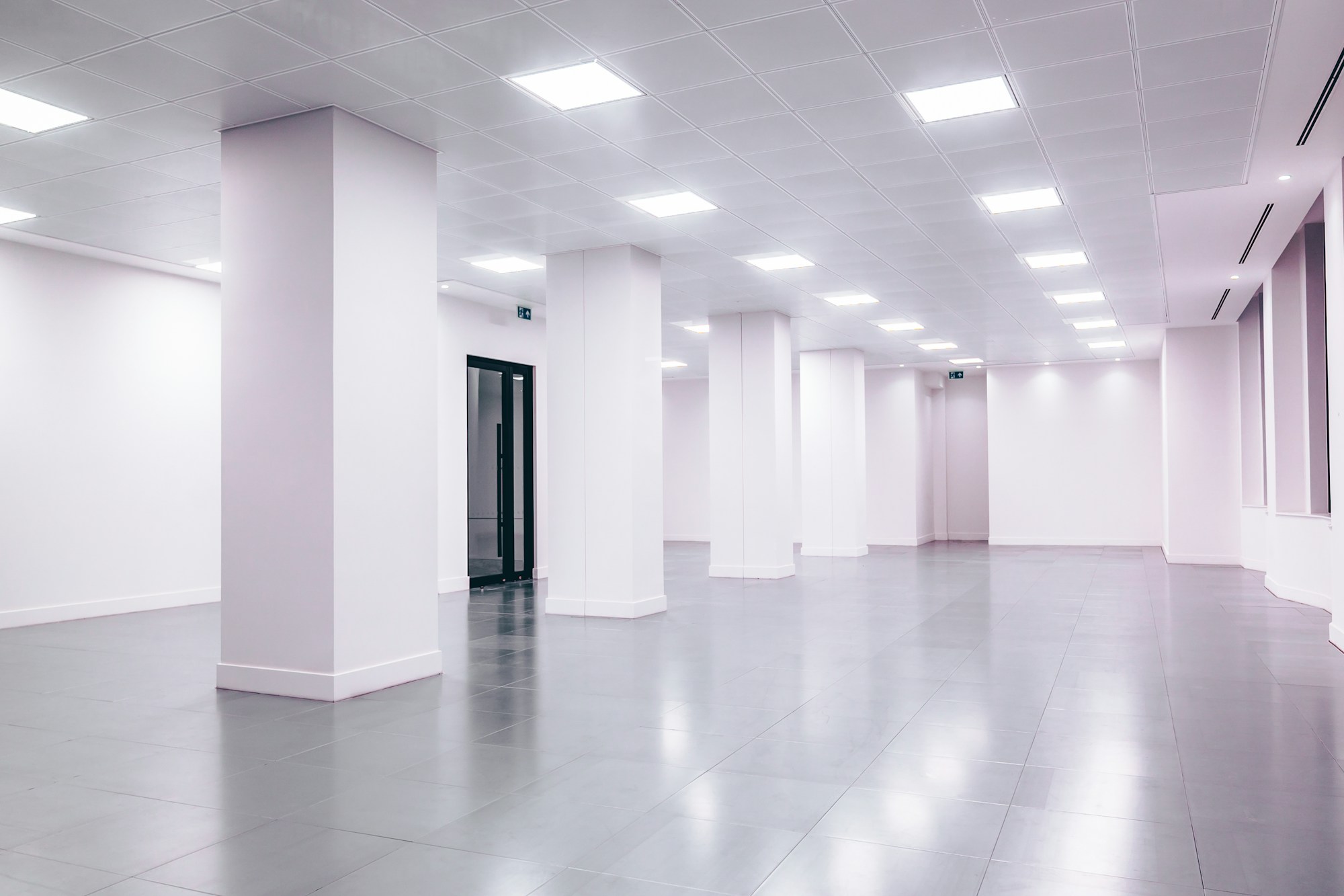 Bright, empty office space ready for tenant build-out