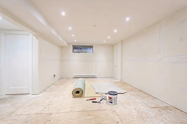 Vinyl Flooring & Accent Wall — before