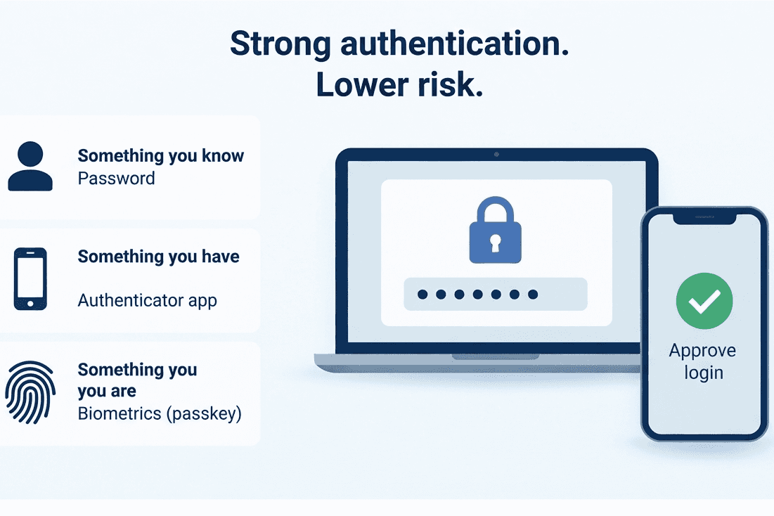 NIS2 strong authentication with MFA and passkeys