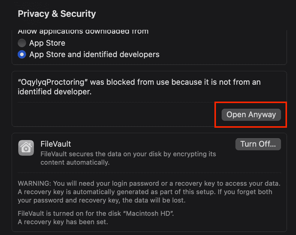 Mac OS app can't be opened — screenshot 5