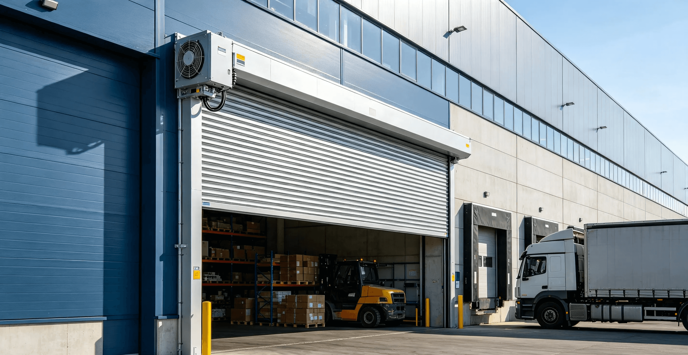 Industrial roller shutter motor application in warehouse automation systems