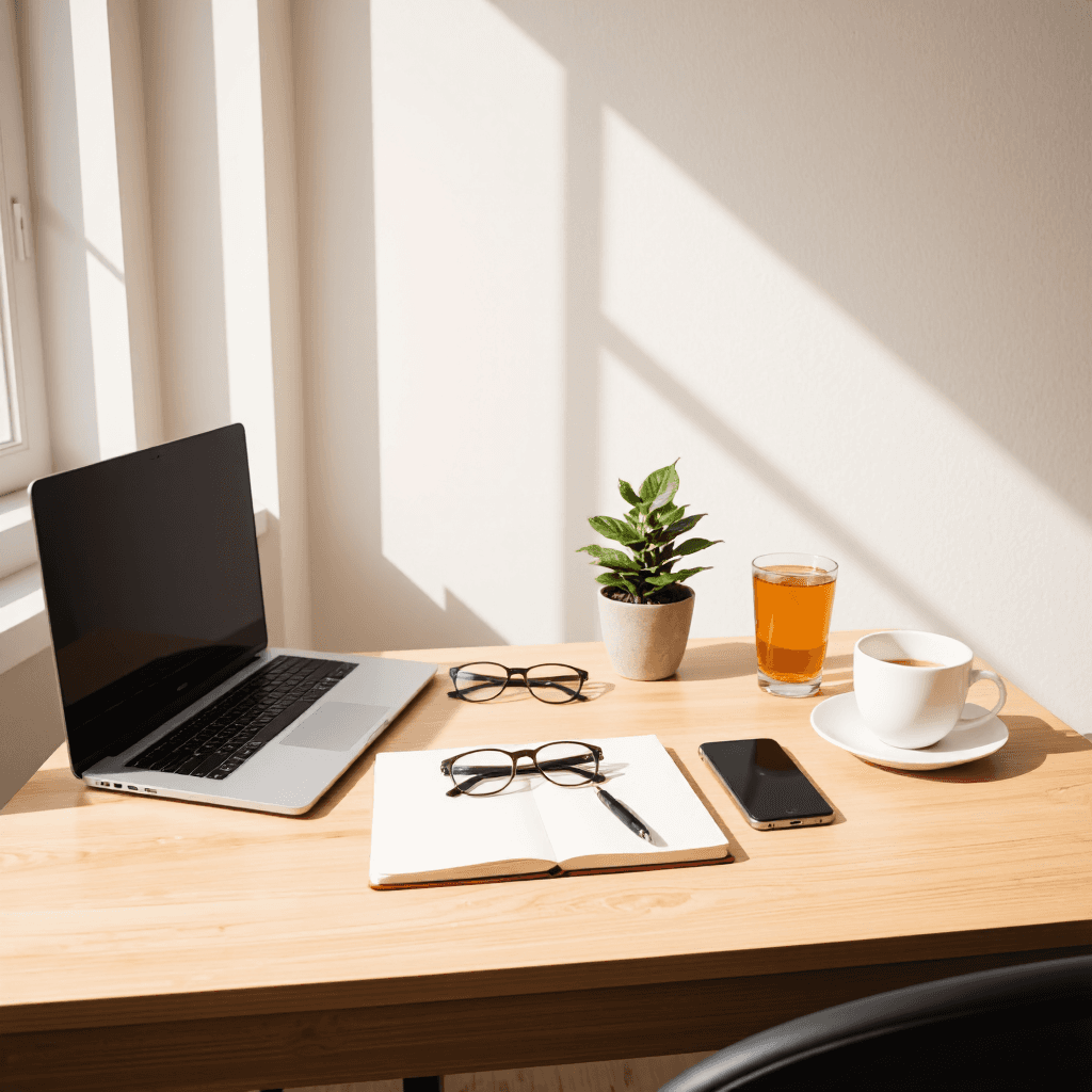 product photography of Office or study setup