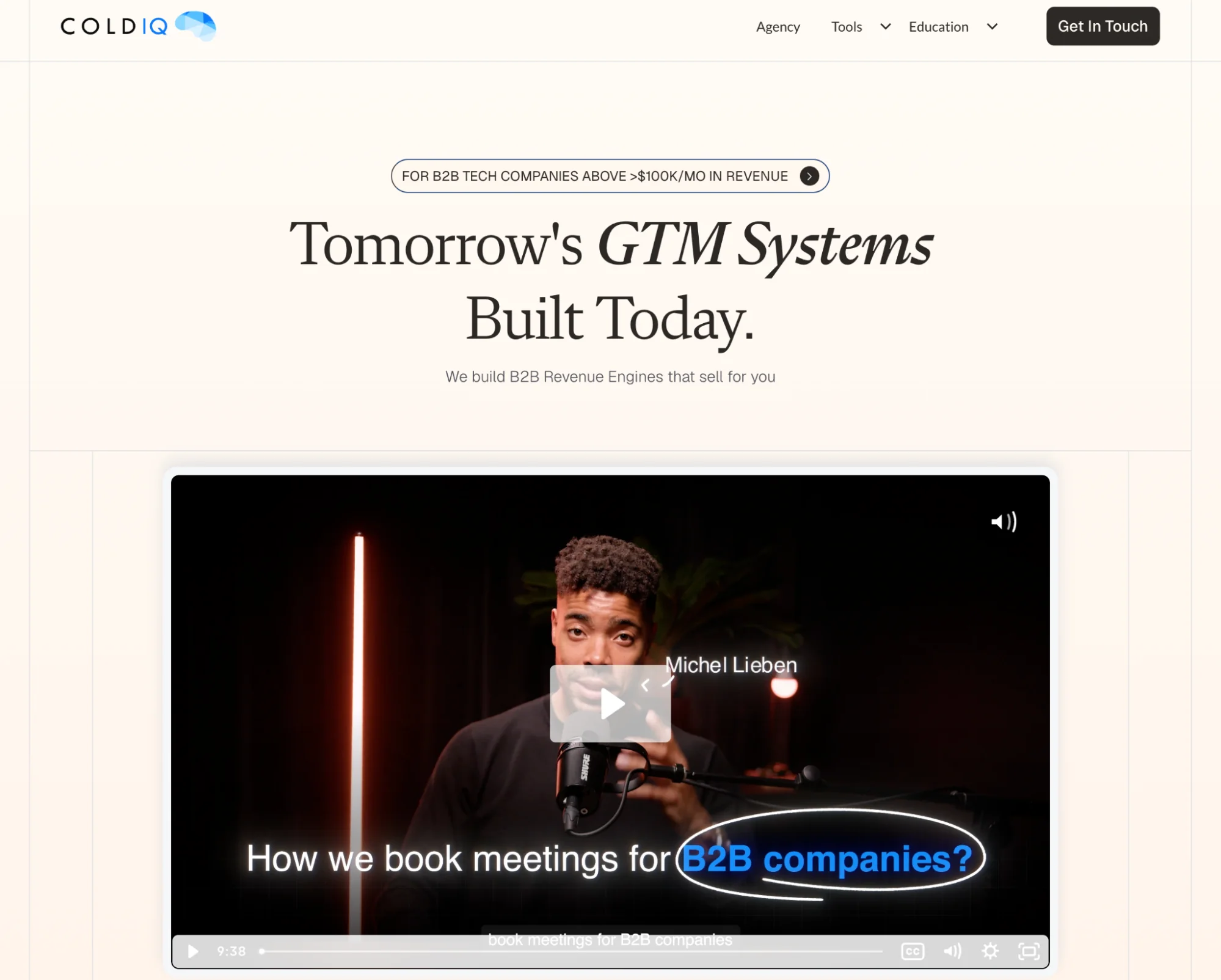 ColdIQ homepage: Clay-focused outbound agency