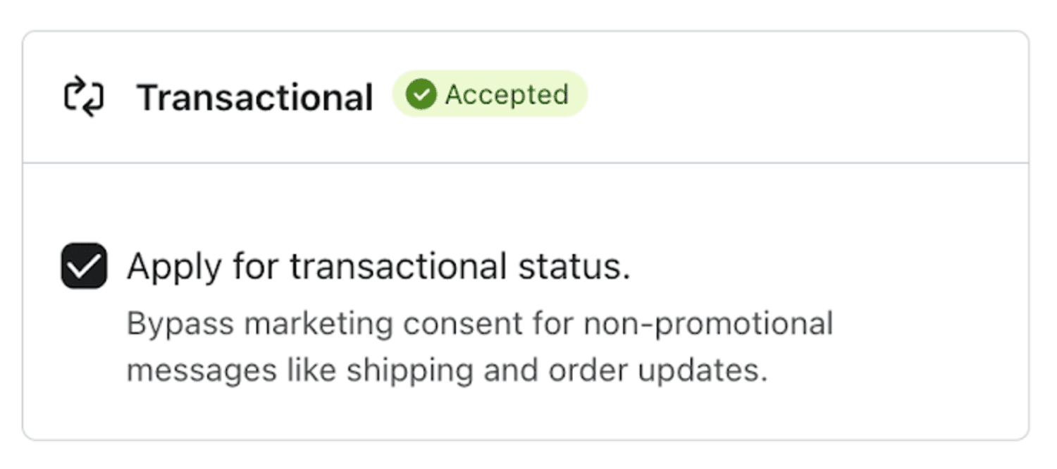 transactional accepted.png – A Klaviyo notification confirming the approval of transactional email status.