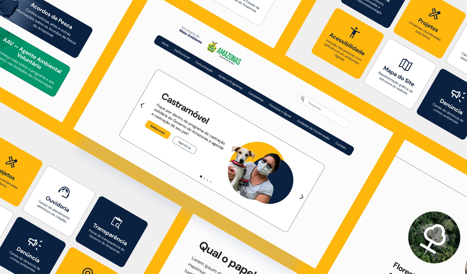 montagem de telas da proposta do site da Sema