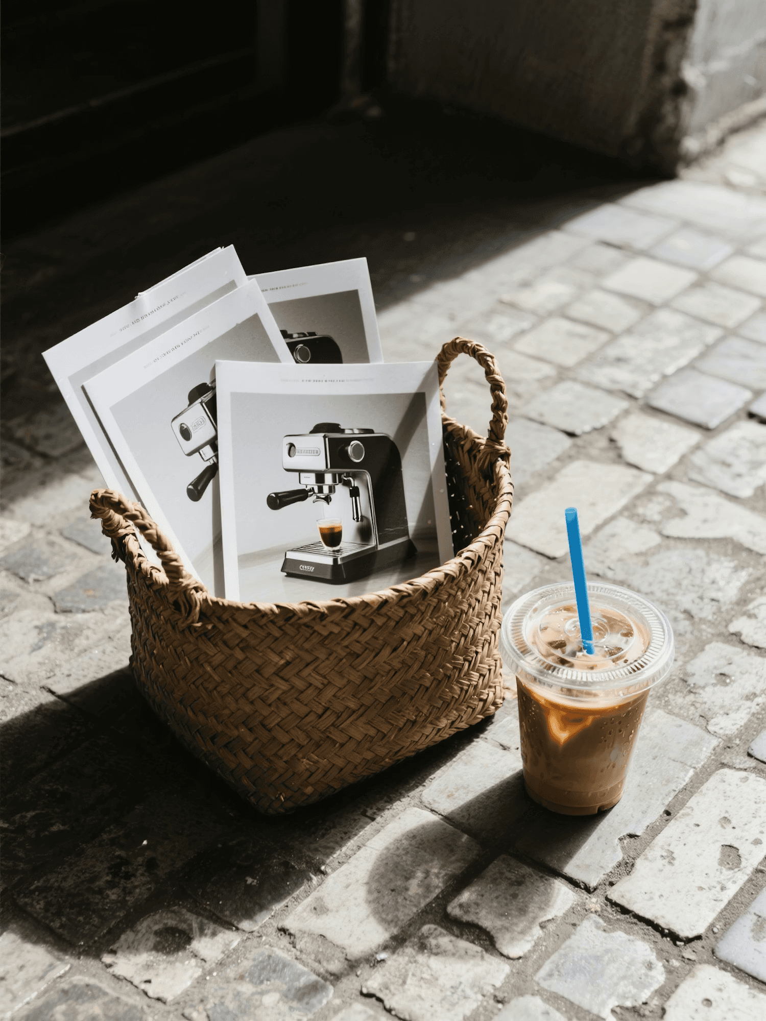 Image of a bundle of magazines in a basket