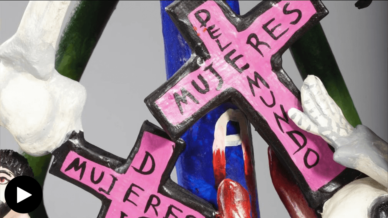 Pink crosses detail of Tree of Death