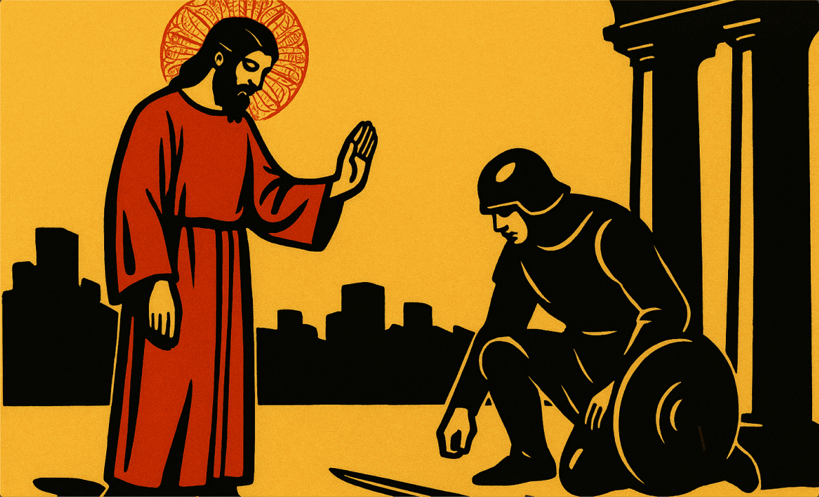 Jesus healing soldier