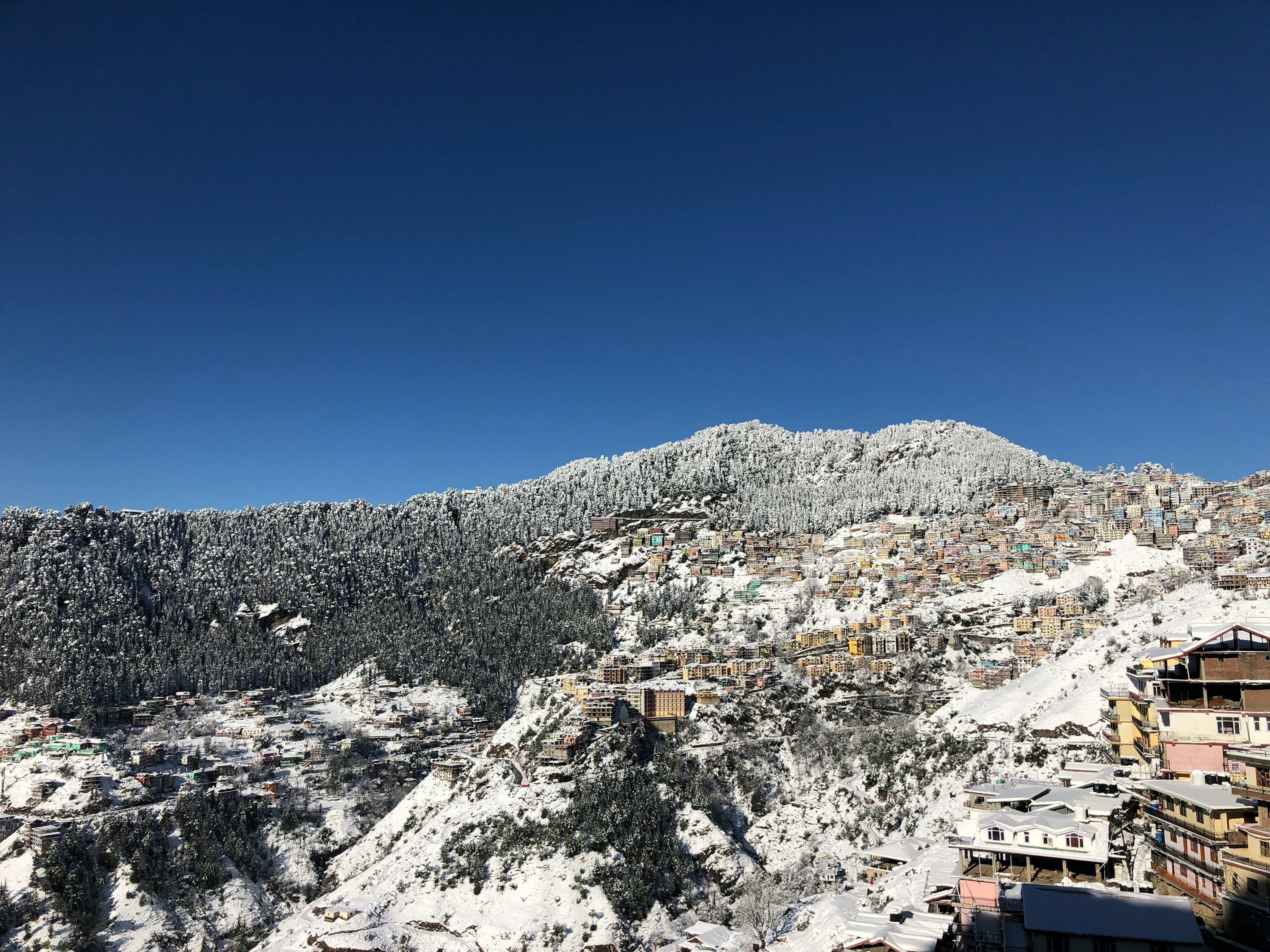 snow covered mountain under blue sky during daytime