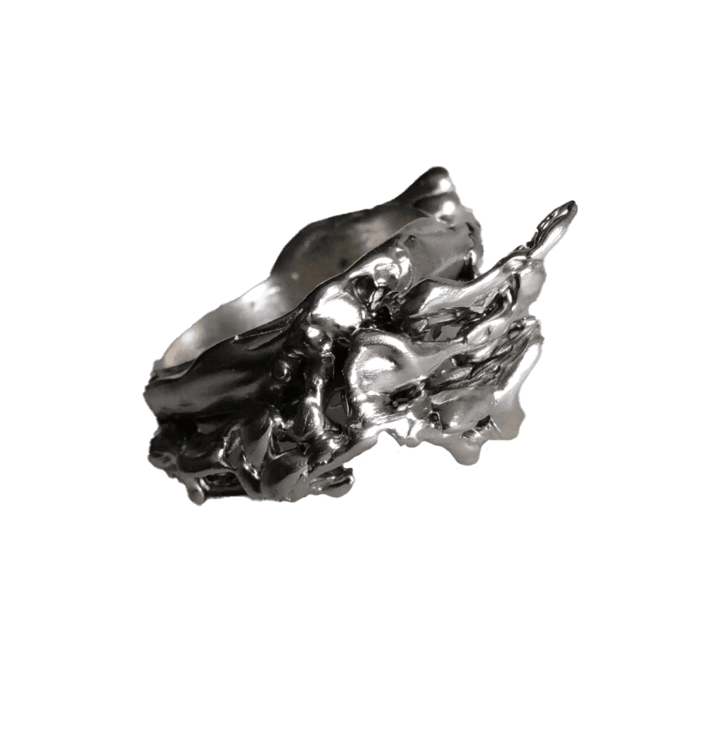 silver abstract ring