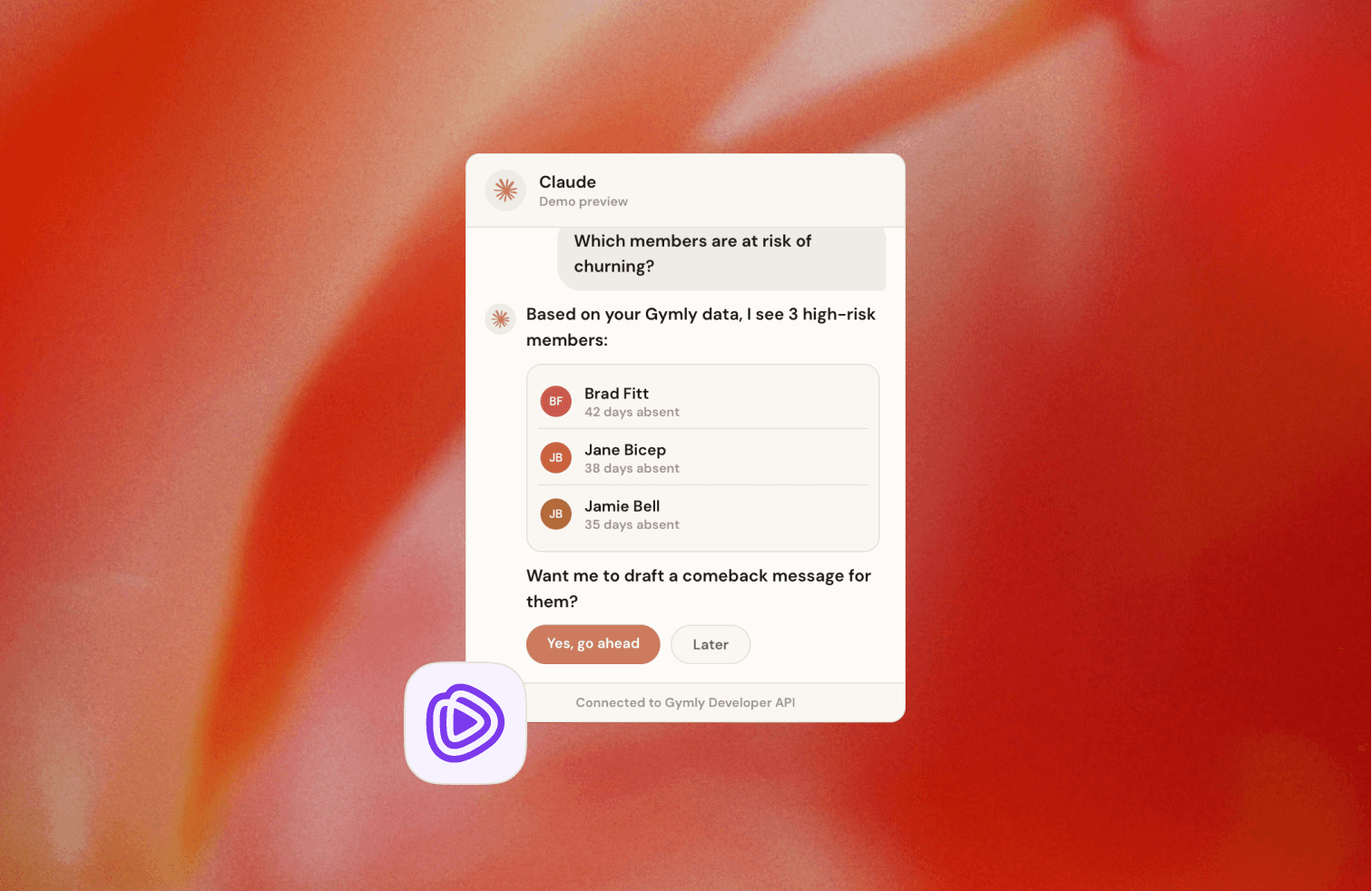 Gymly API connected with Claude AI