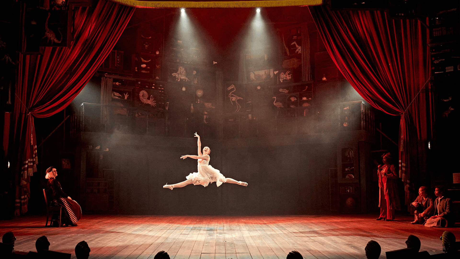 Daisy Sequerra (Posy Fossil) and the company of Ballet Shoes at the National Theatre. Photographer Manuel Harlan