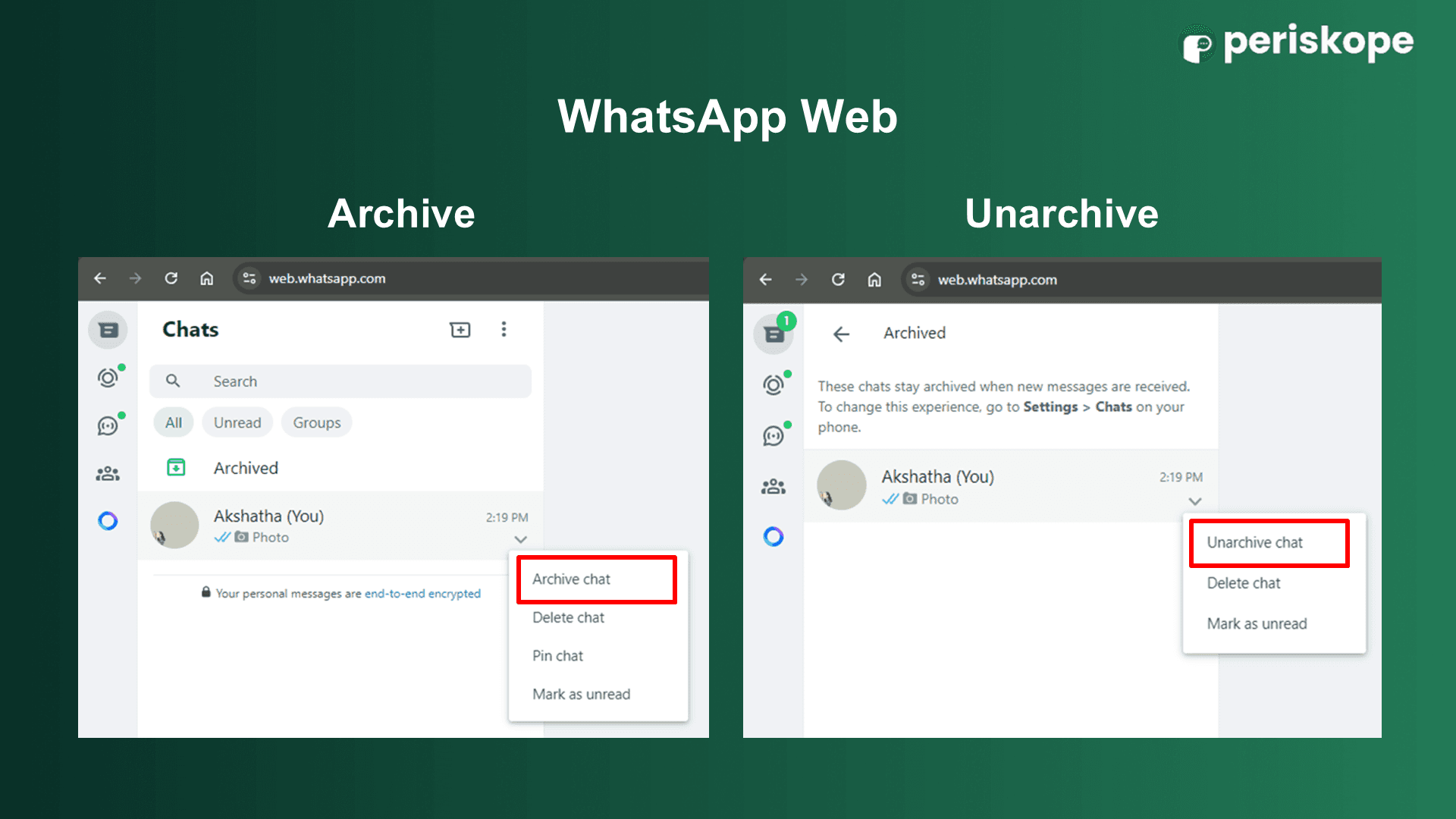 Archiving and Deleting Chats