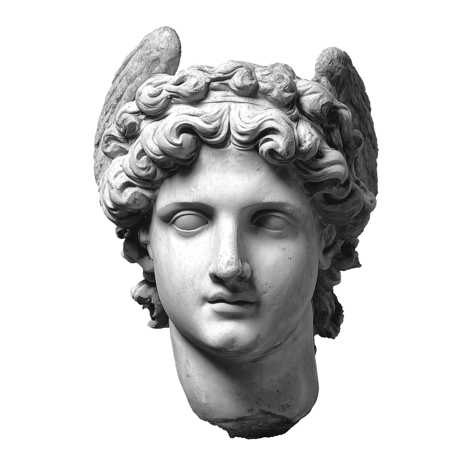 Classic sculpture Hermes, winged God