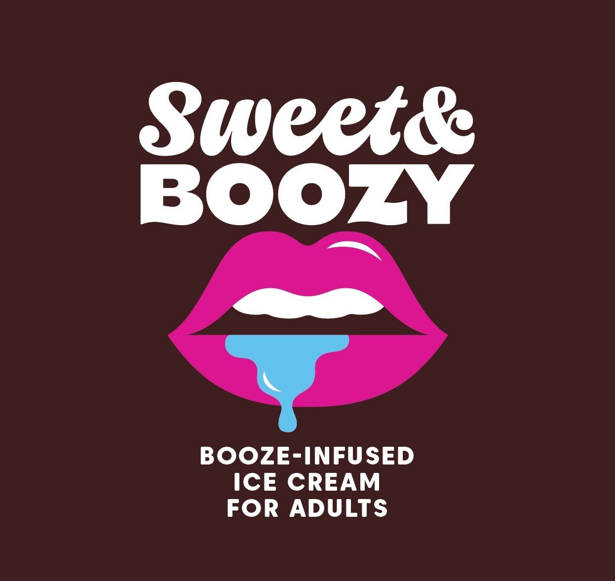 Sweet & Boozy ice cream packaging flat design file brown