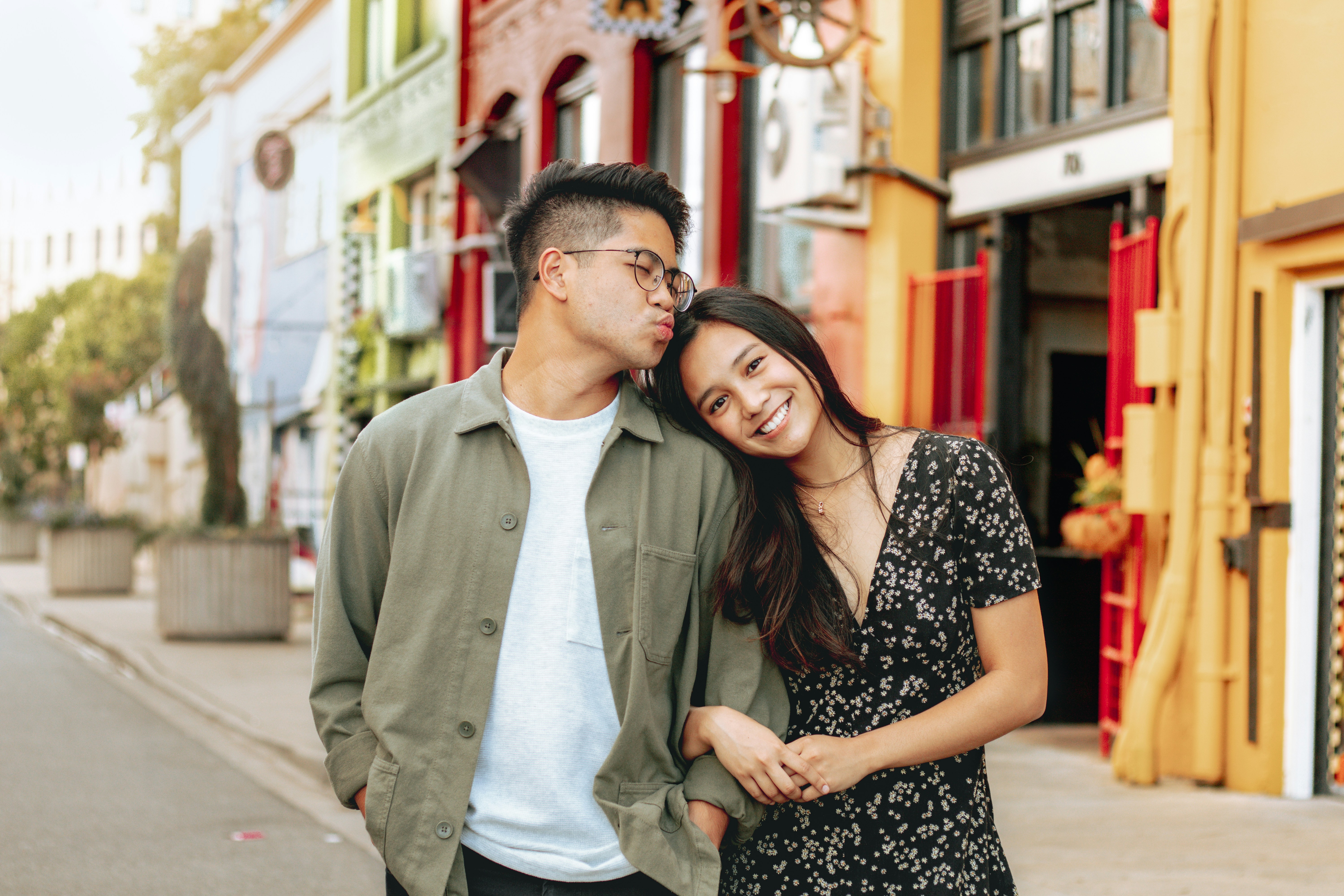 couple smiling
