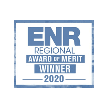 ENR Regional Award of Merit Winner 2020 logo in blue and white.