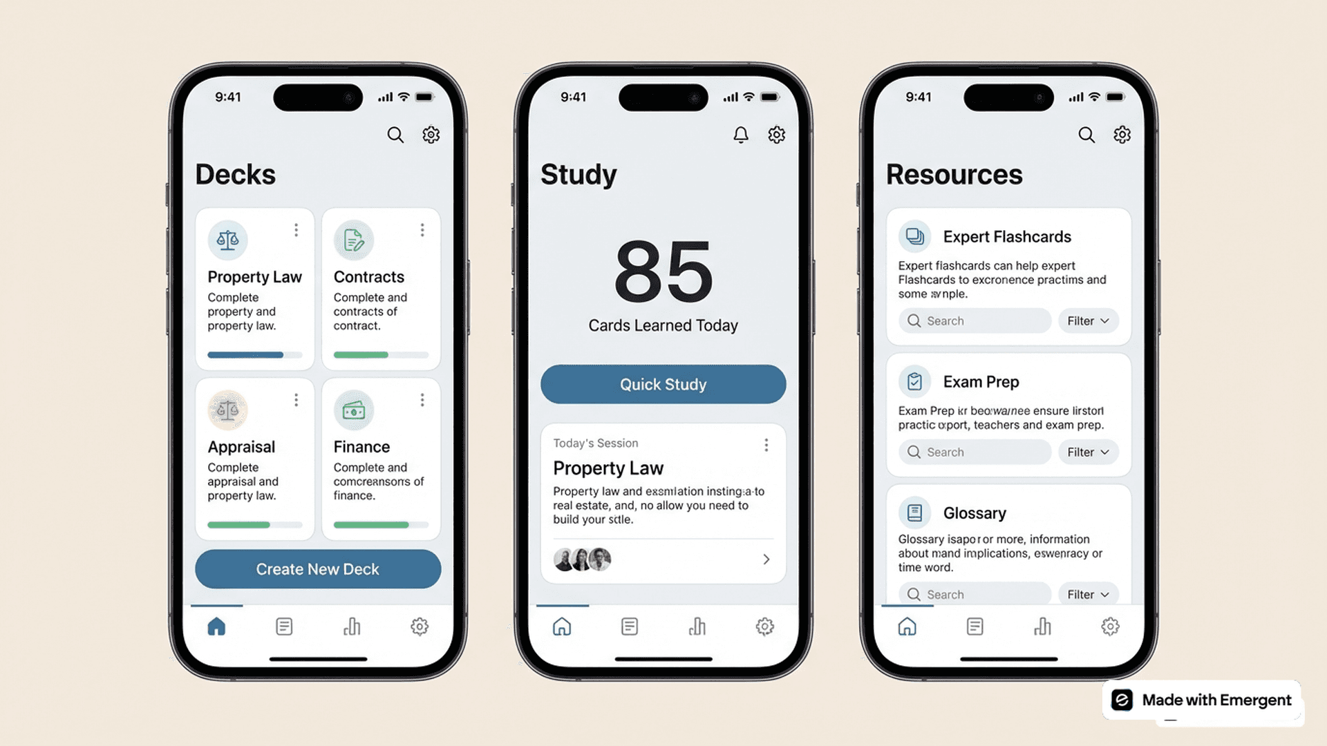 Real Estate Flashcards App Made With Emergent