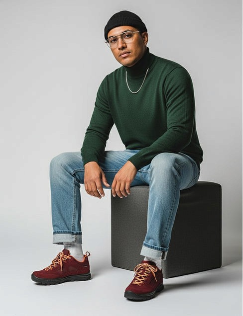 An image where a person wearing the product