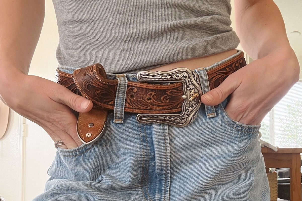 Close up of a detailed belt