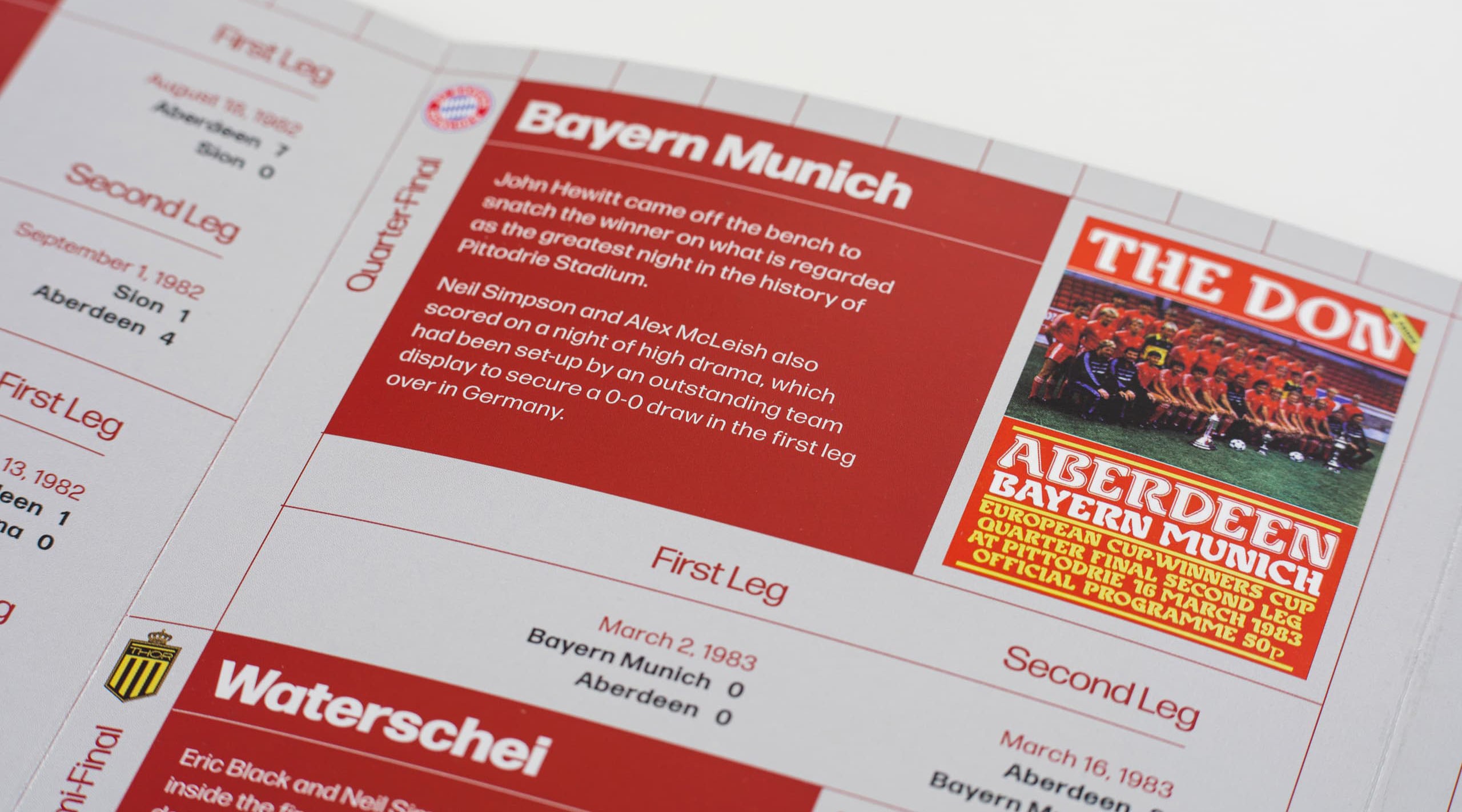 Close up of a printed football programme