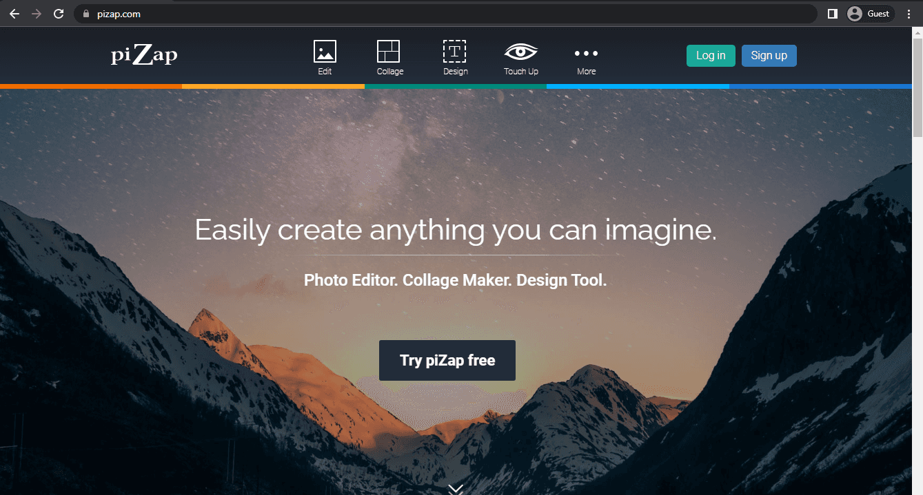 pizap landing page