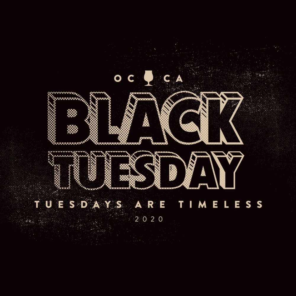 Black Tuesday typography graphic on black background