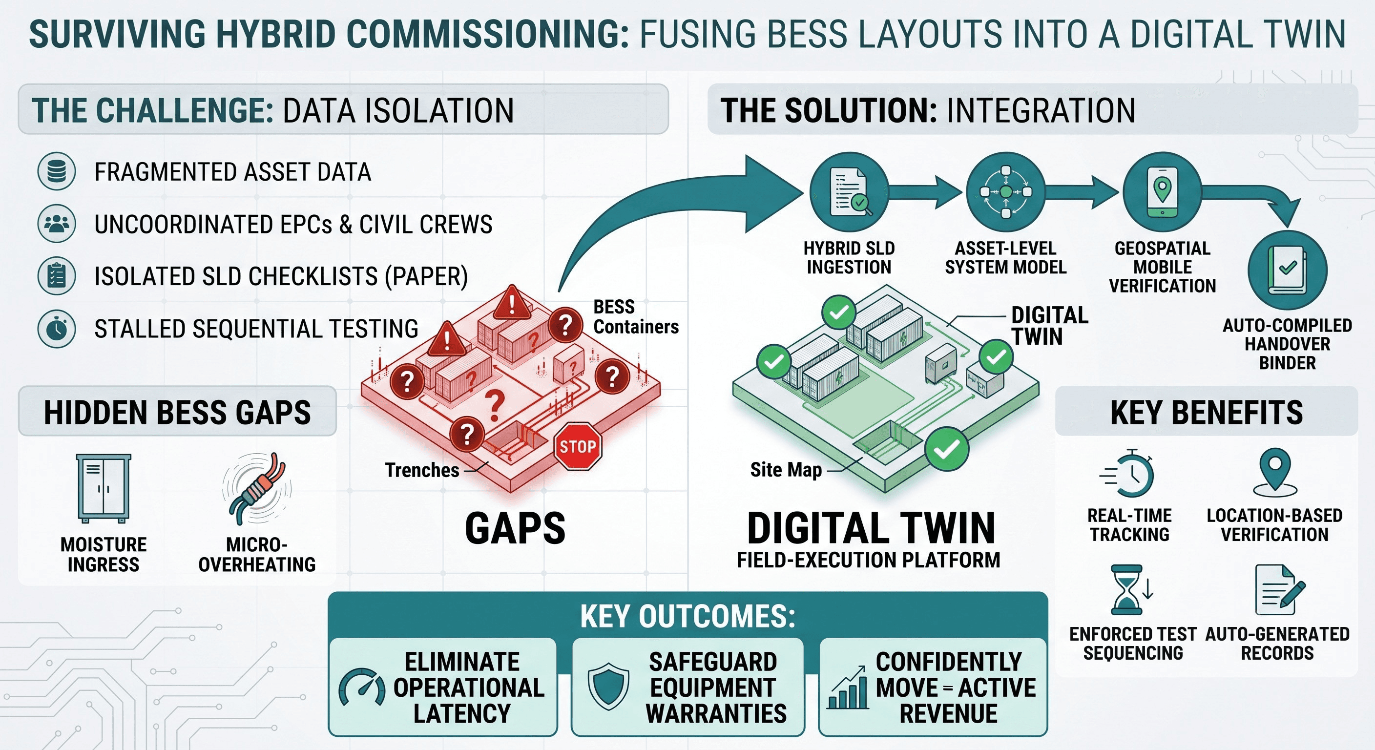 Surviving Hybrid Commissioning: Fusing AC/DC-Coupled BESS Layouts into a Living Digital Twin