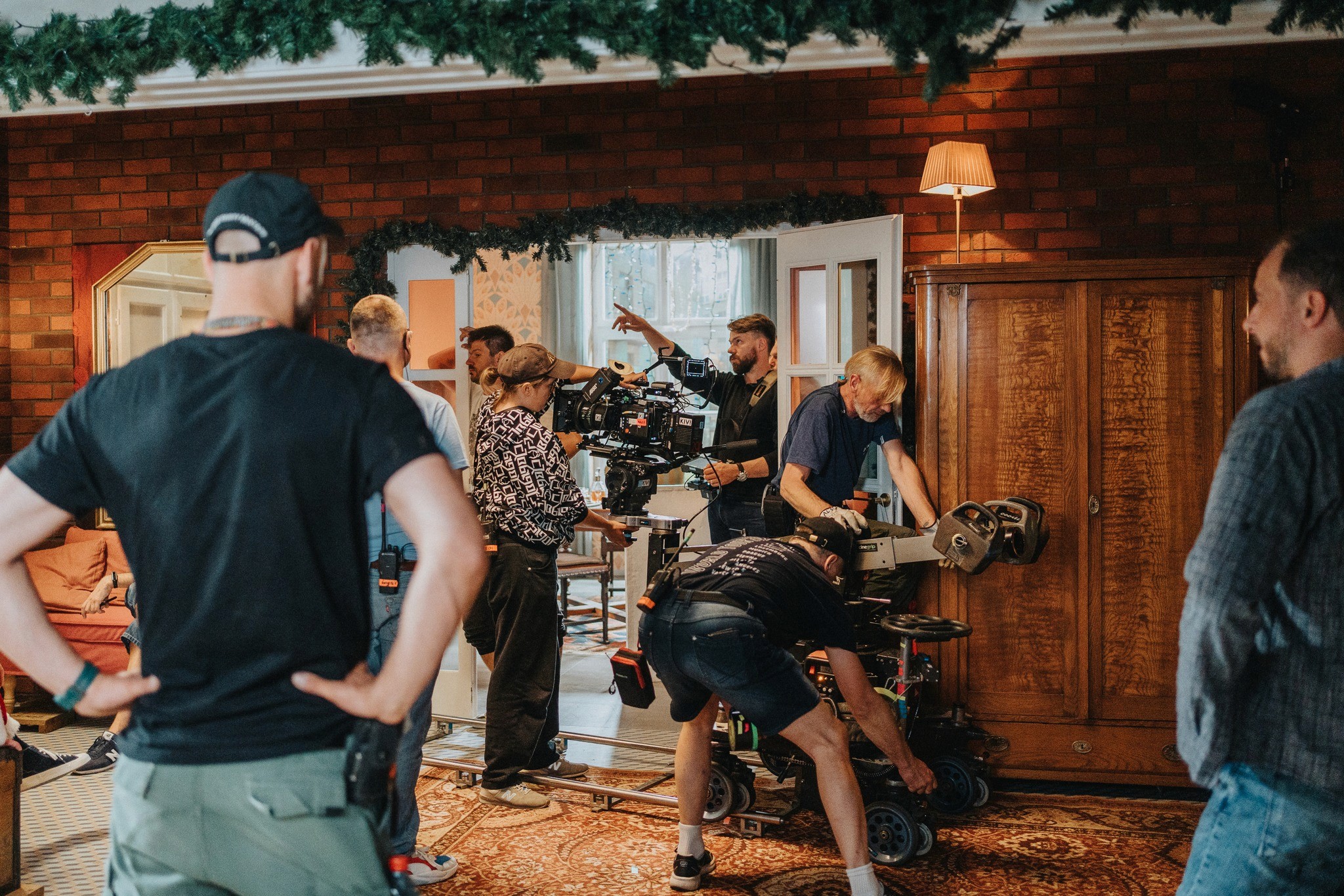 a woman with flowers
