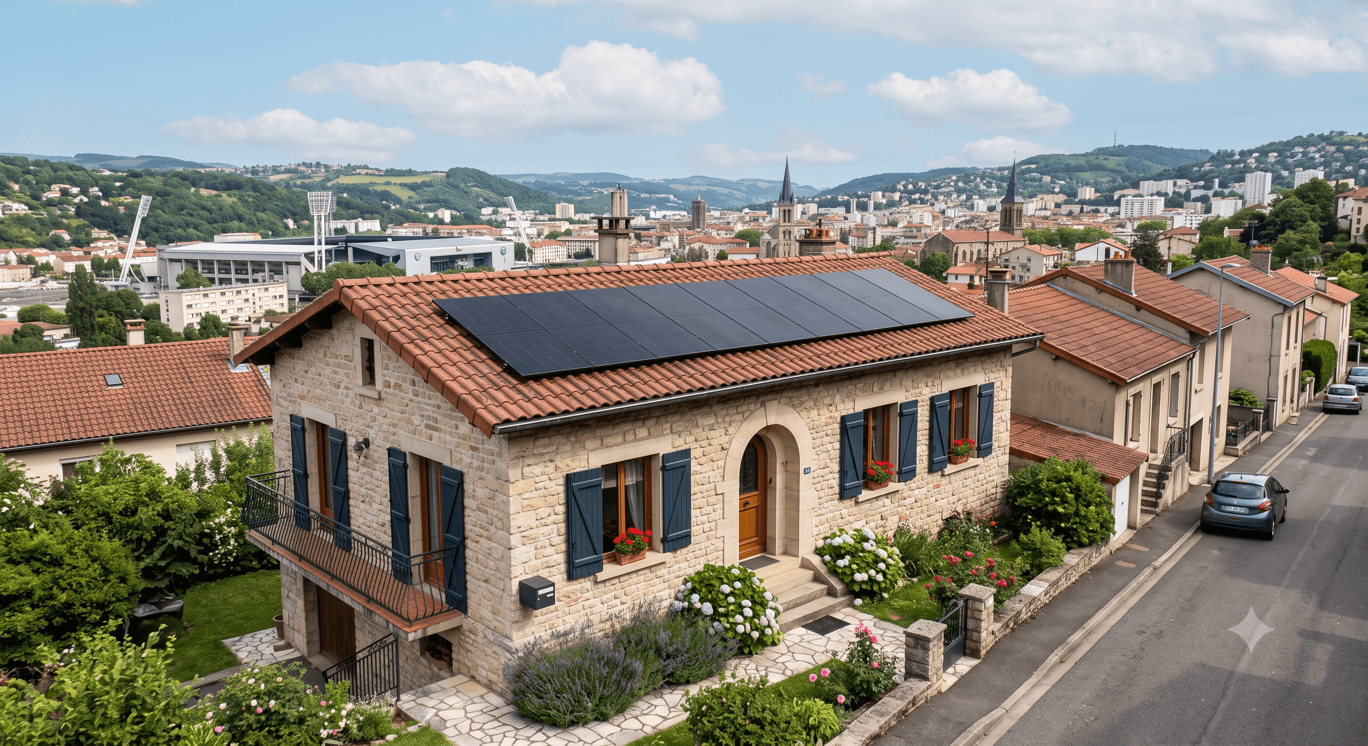 Photo d'une maison équipée d'une installation de panneaux solaires par Solarock