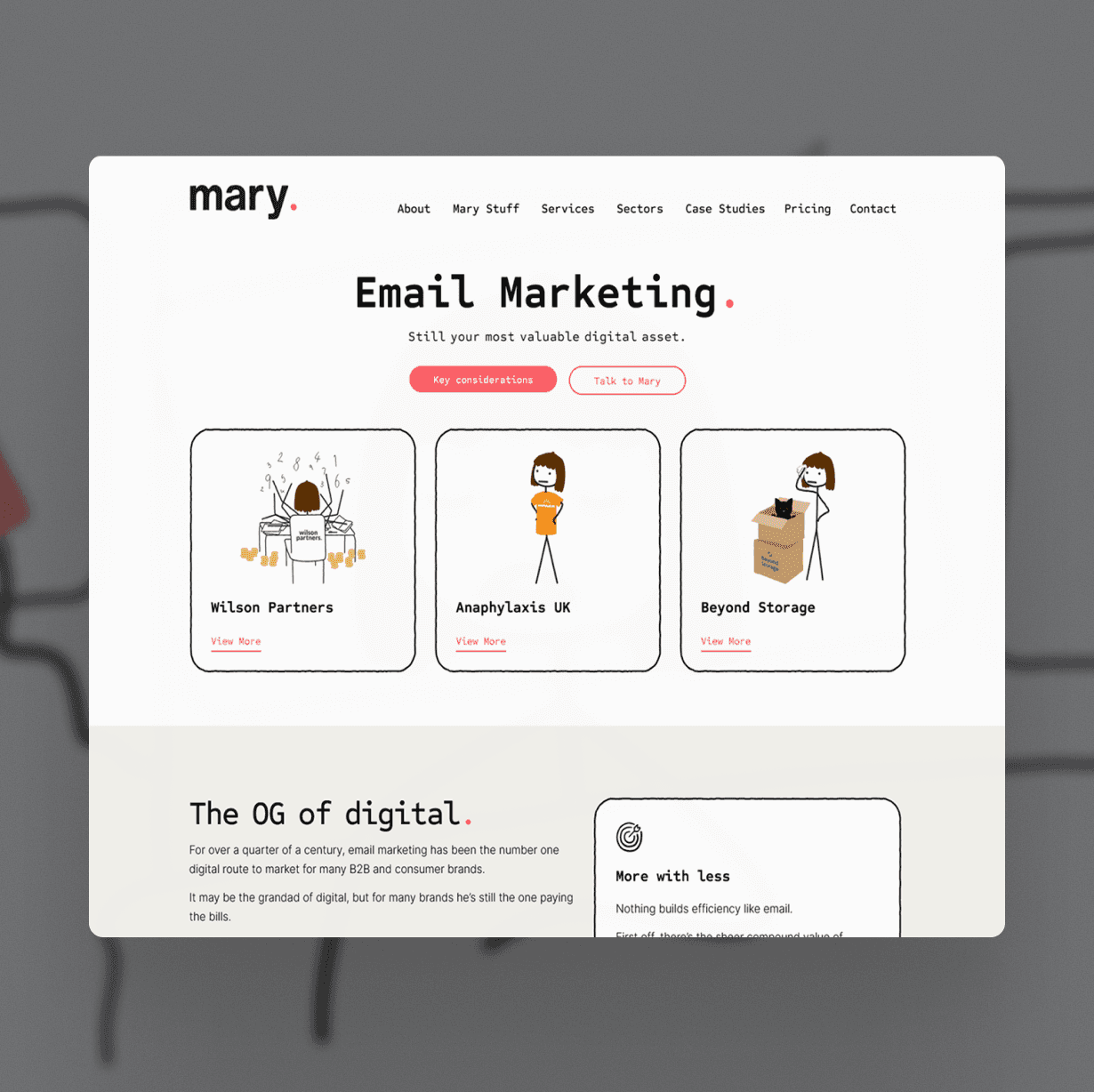 Website design showcasing accounting services, including year-end accounts and client testimonials.