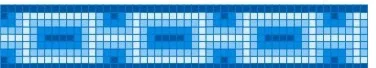Link mosaic pool border, 7" wide, Aqua Collection reference B12, Mosaiclegs Art Studio