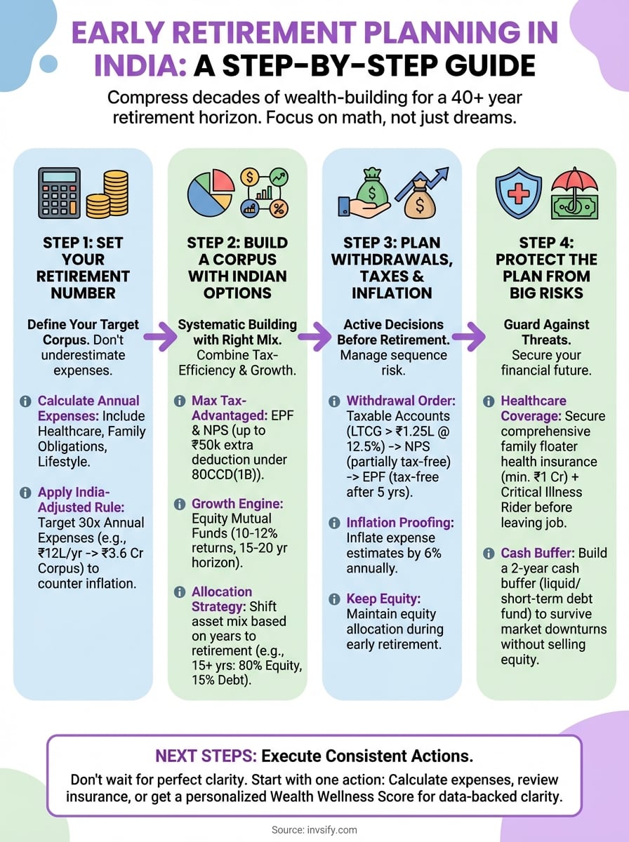 early retirement planning in india infographic