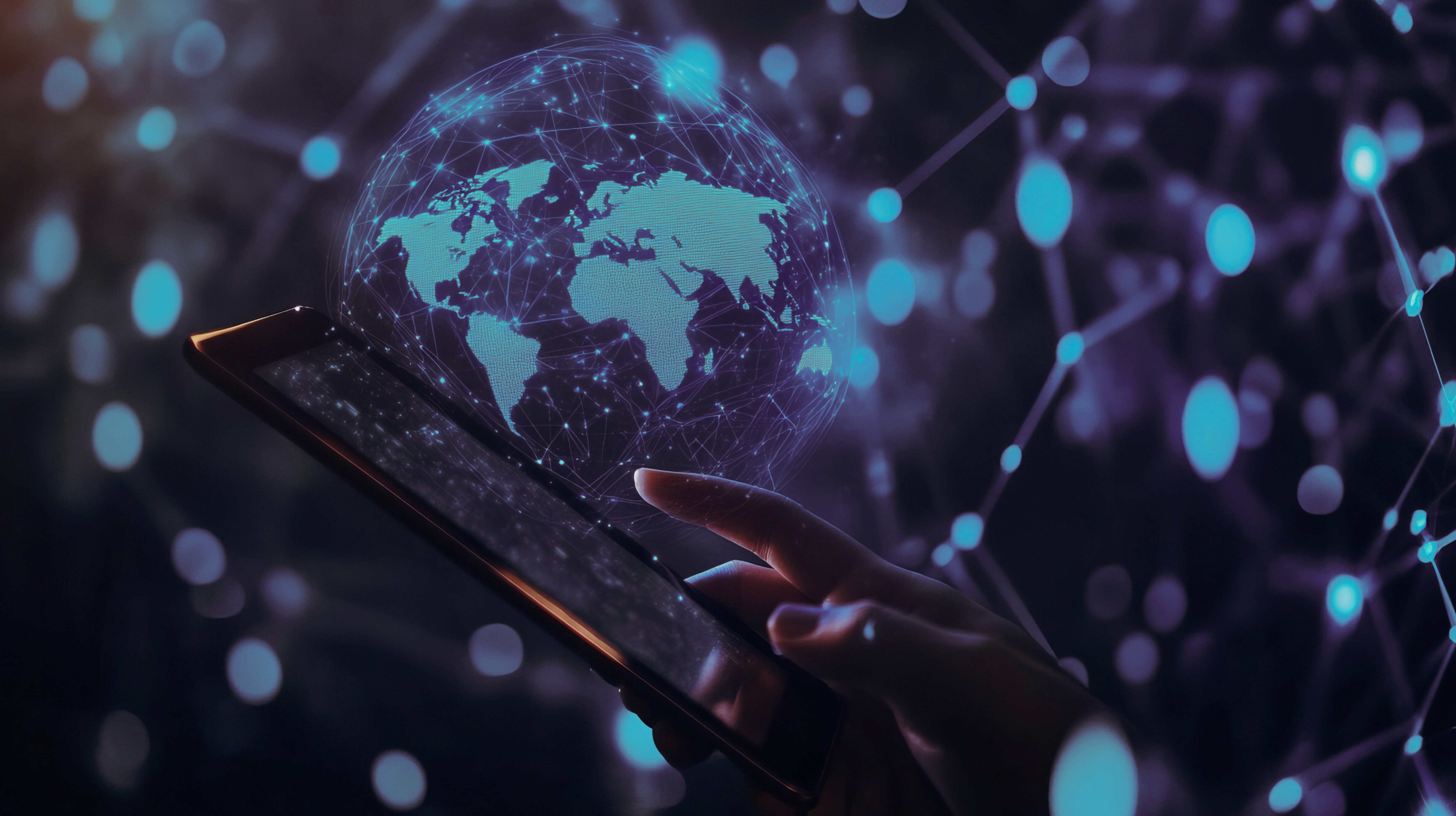 a black background with a pink and blue swirl