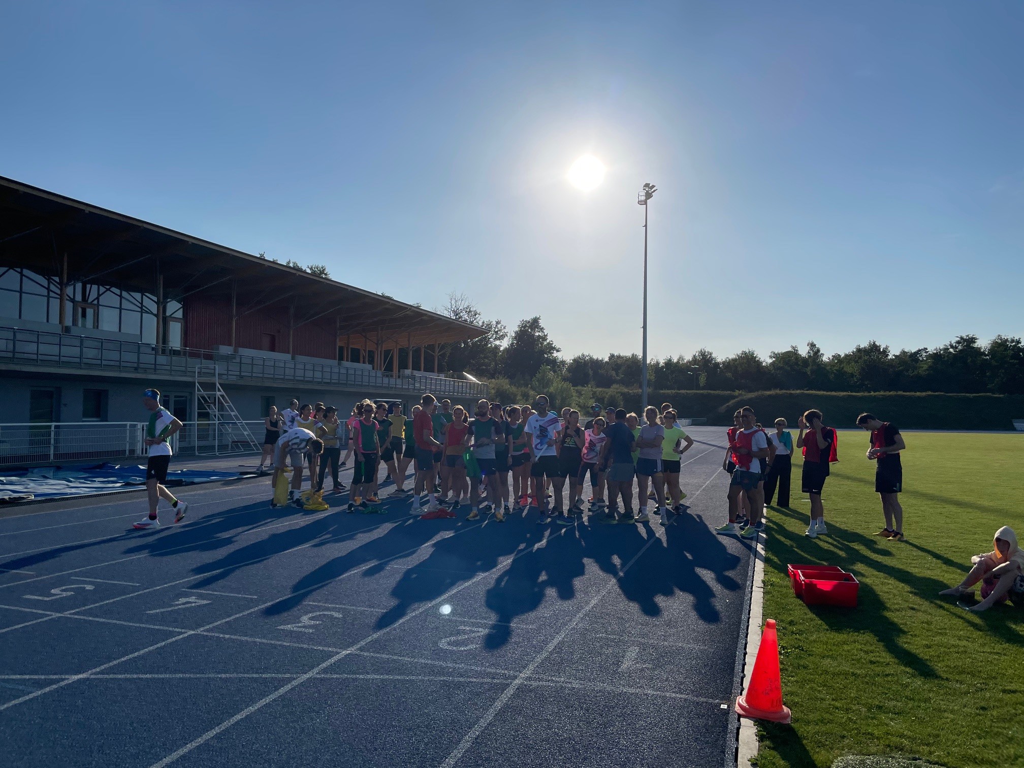 Coach explaining stuff to an athlete
