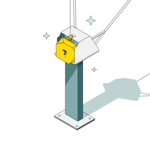 The image features a tall, autoloader machine with a vibrant yellow package marked with the Wing logo.