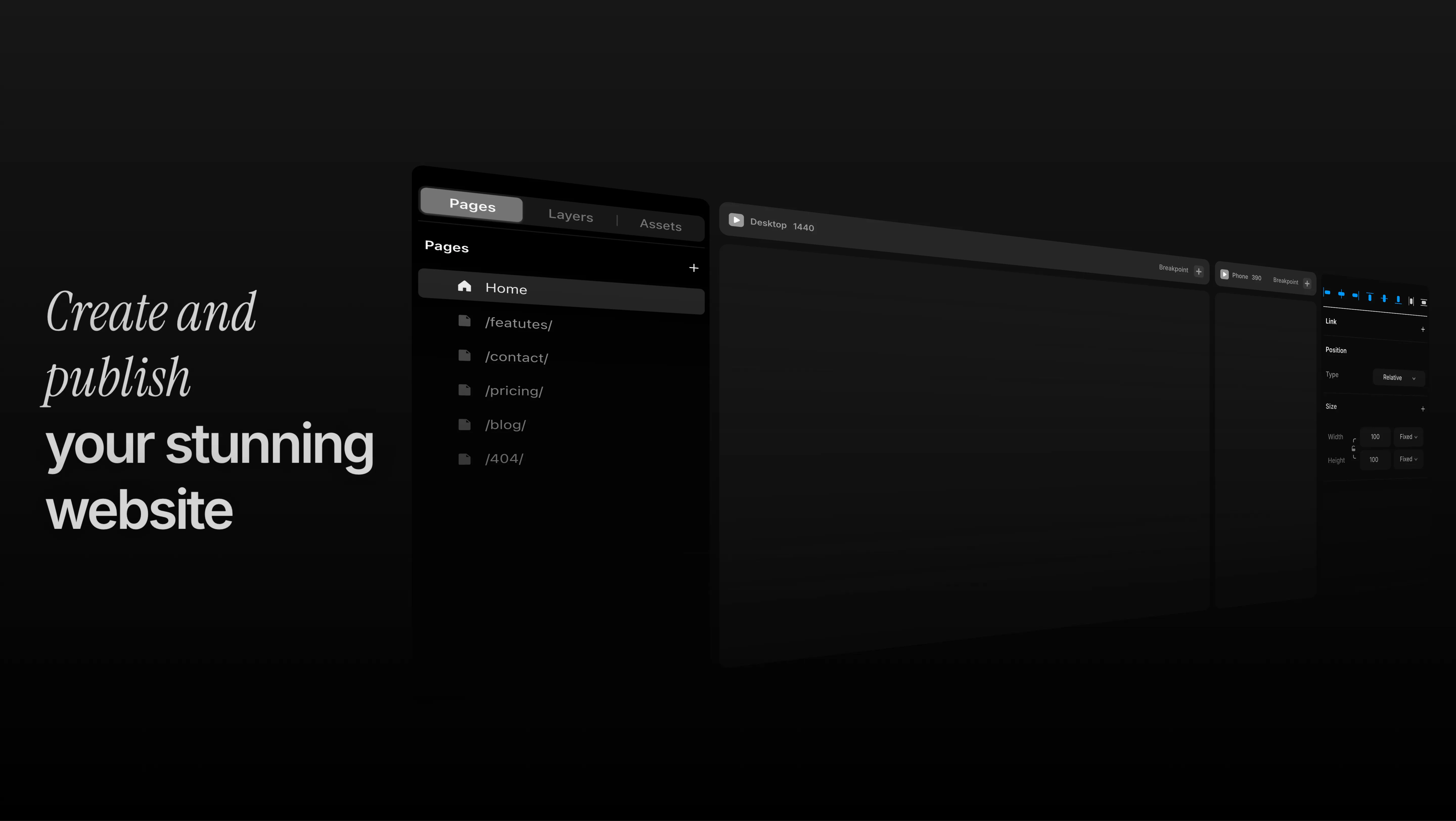 A dark themed framer canvas