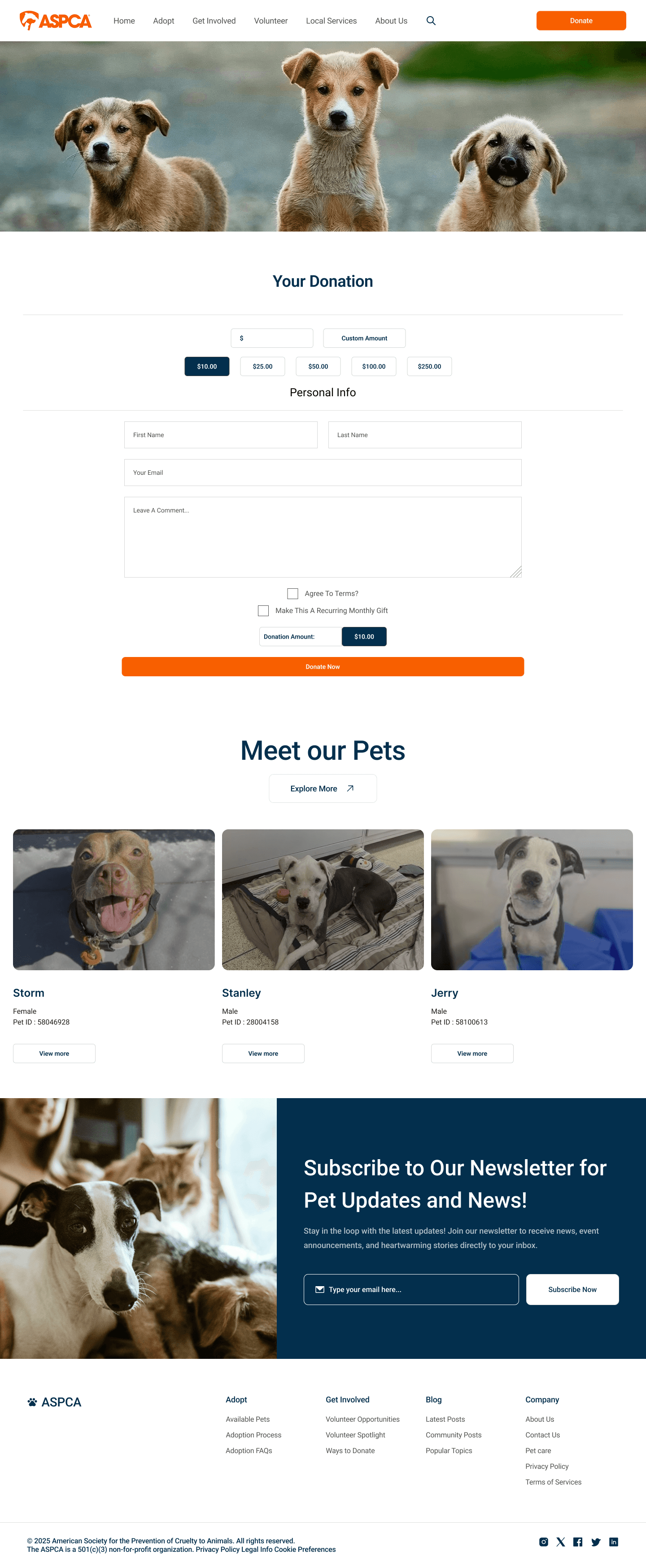 A screenshot from the Stuff page of the website