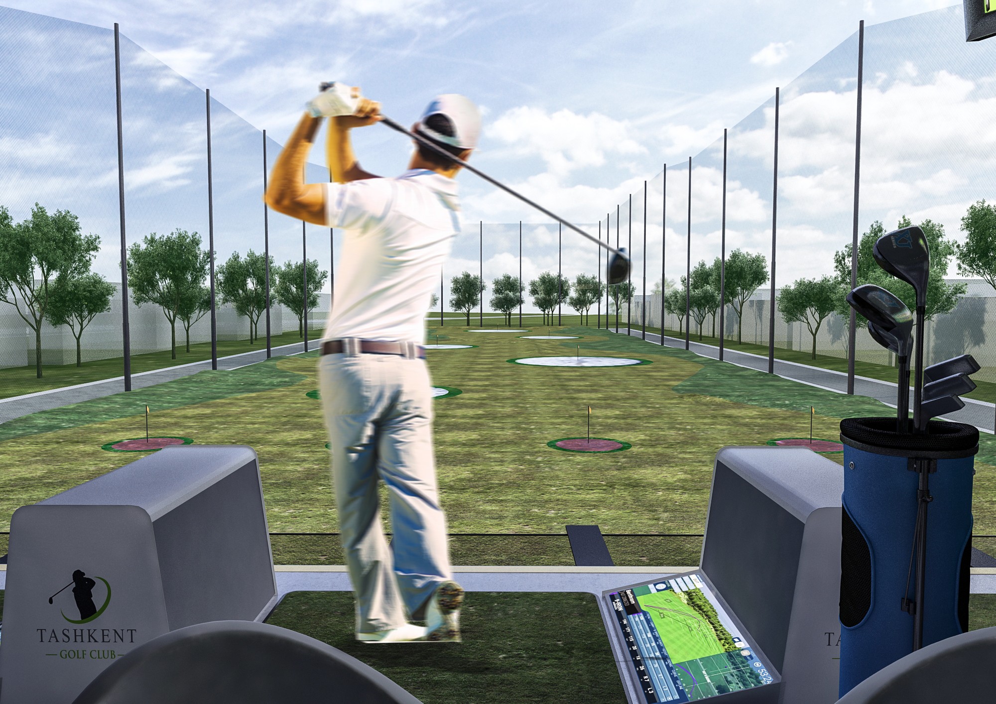 Архитектурный рендер гольф-клуба в Ташкенте Проект гольф-клуба г.Ташкент