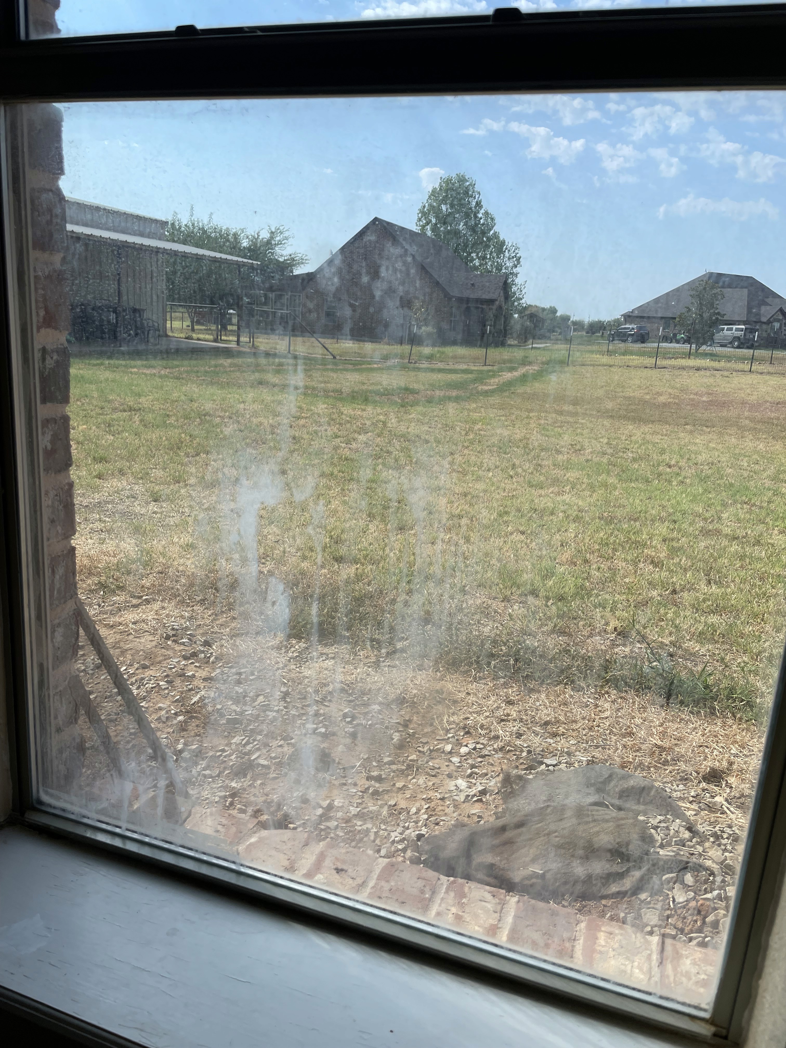 Before foggy window replacement in Paradise Flowermound Texas