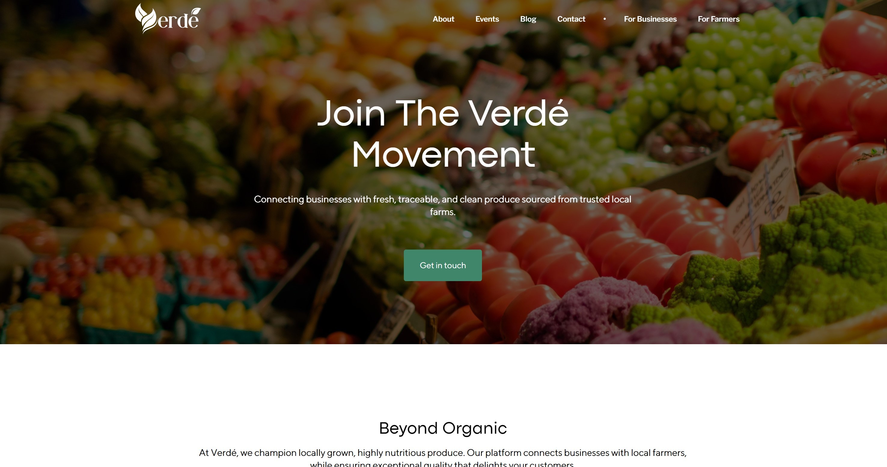 A 6-page Webflow website for Verde, a marketplace for local farmers and consumers to share their passion and dedication to food sustainability in Singapore.