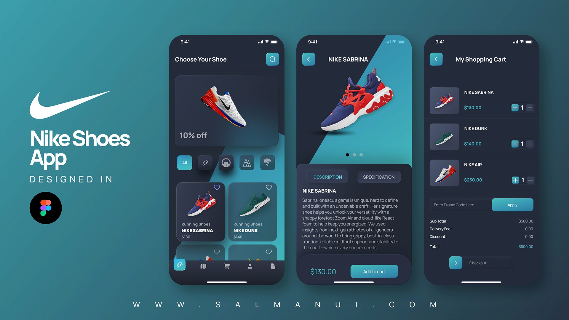 nike ui ux design made in figma