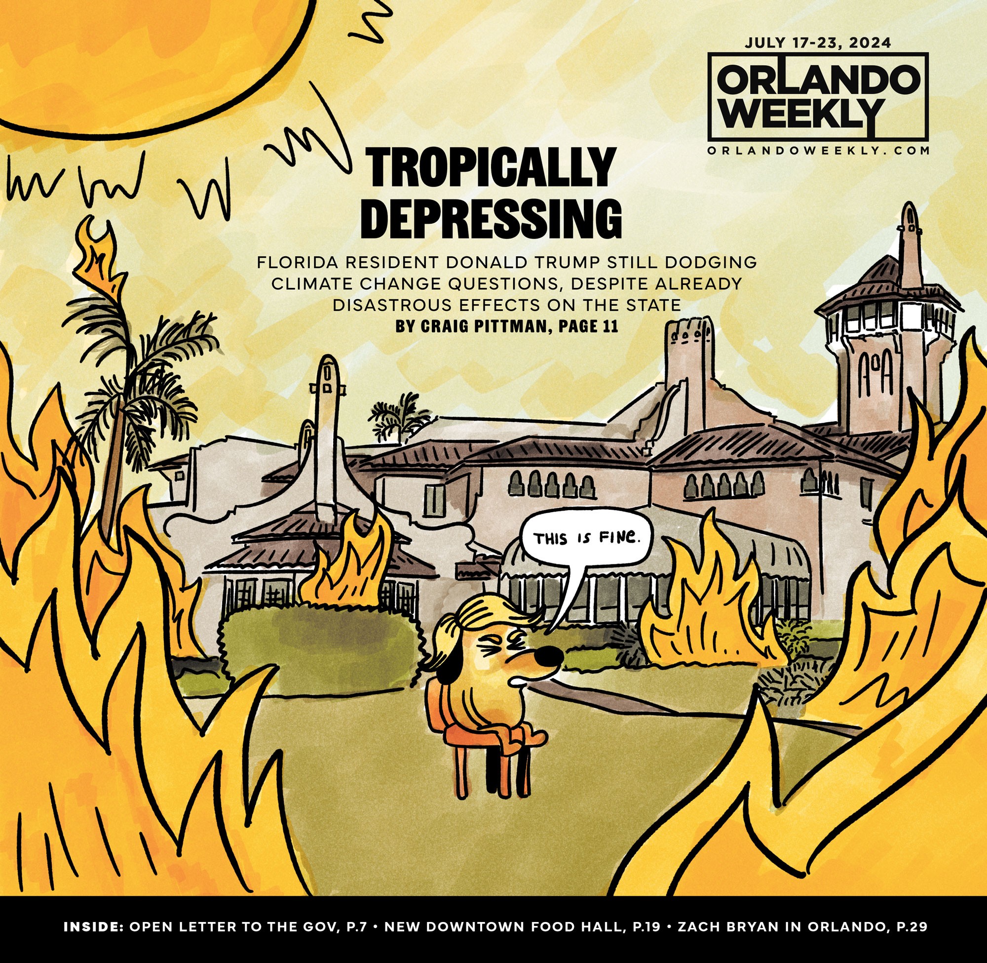 Cover for Orlando Weekly with illustration  on Climate Change