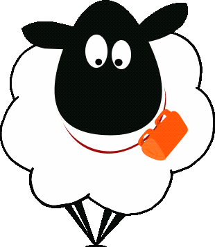 A cartoon sheep with a Telesport GPS call around its neck