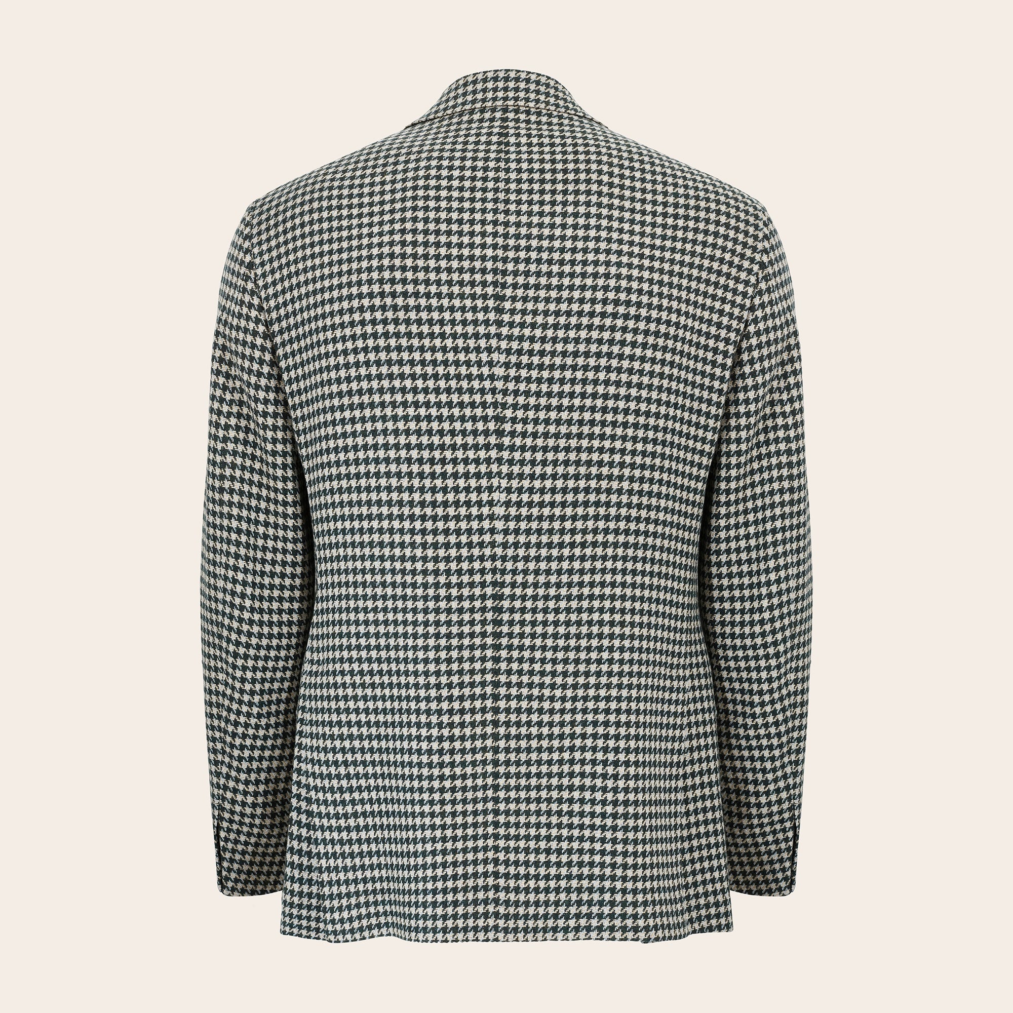 Natural Colour and Forest Green Houndstooth Jacket - Mandelli UK
