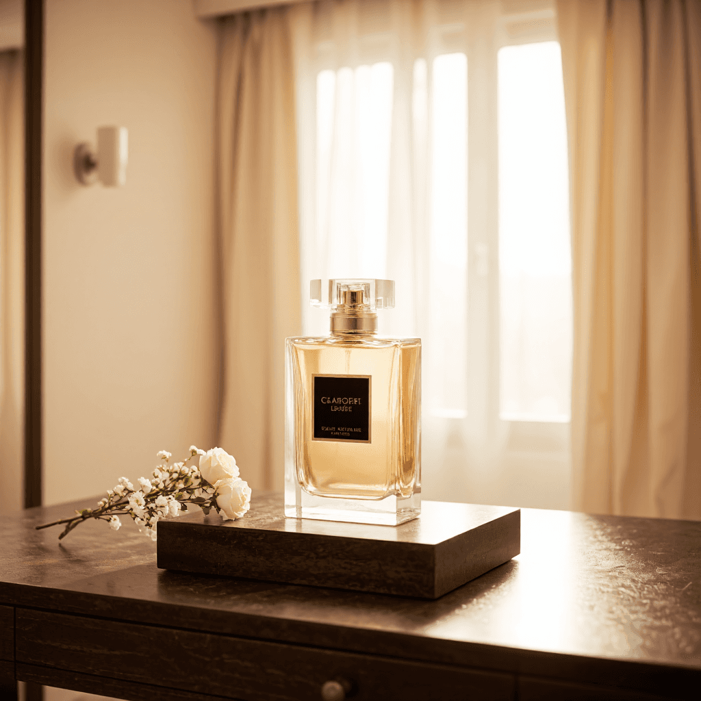 product photography of 샤넬 향수 한 병