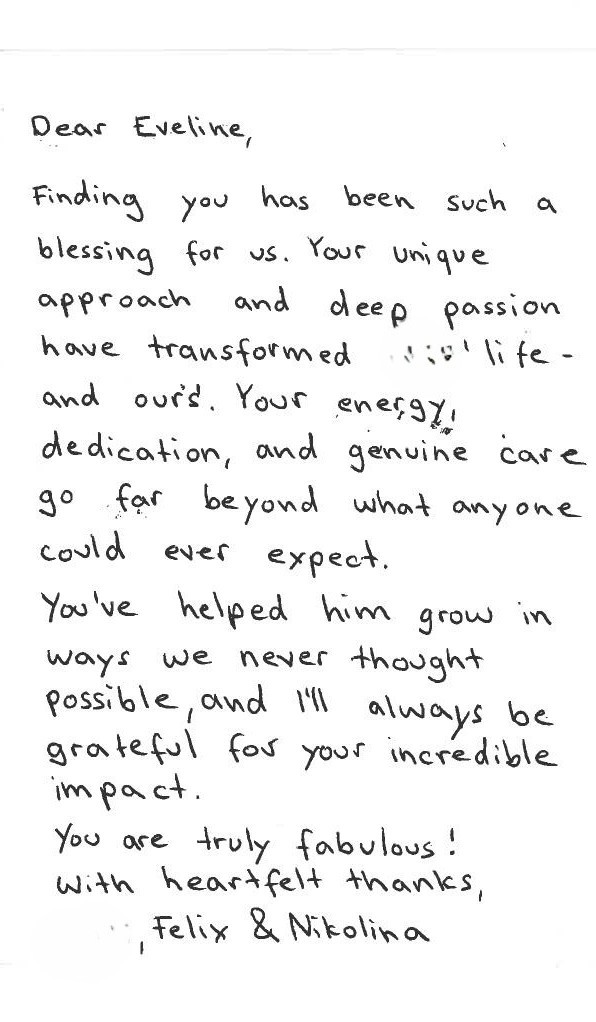 ein handgeschriebenes Testimonial