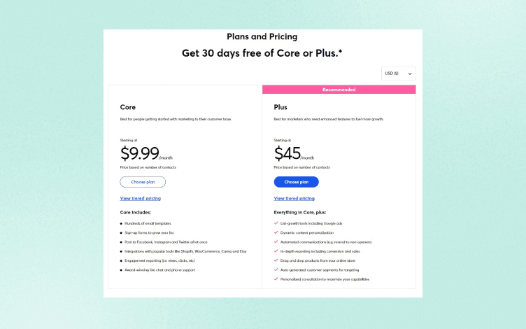 Constant Contact Pricing