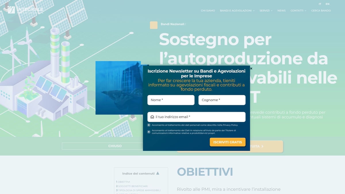 7 Opportunità Finanza Agevolata Bandi Da Scoprire Nel 2026 - 6. Sostegno per l’Autoproduzione da Fonti Rinnovabili nelle PMI – MIMIT